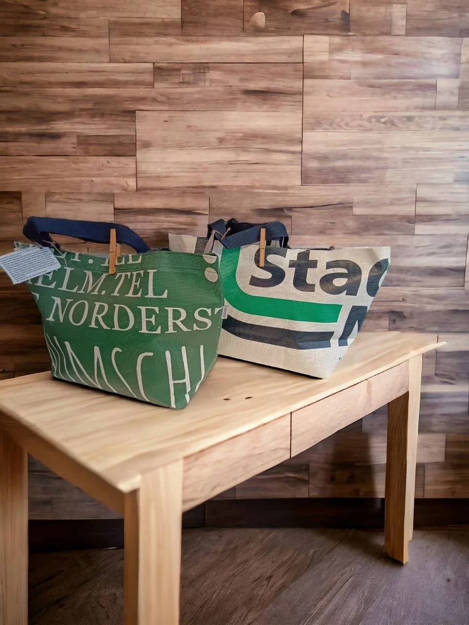 Reusable bags made from durable advertising banner materials